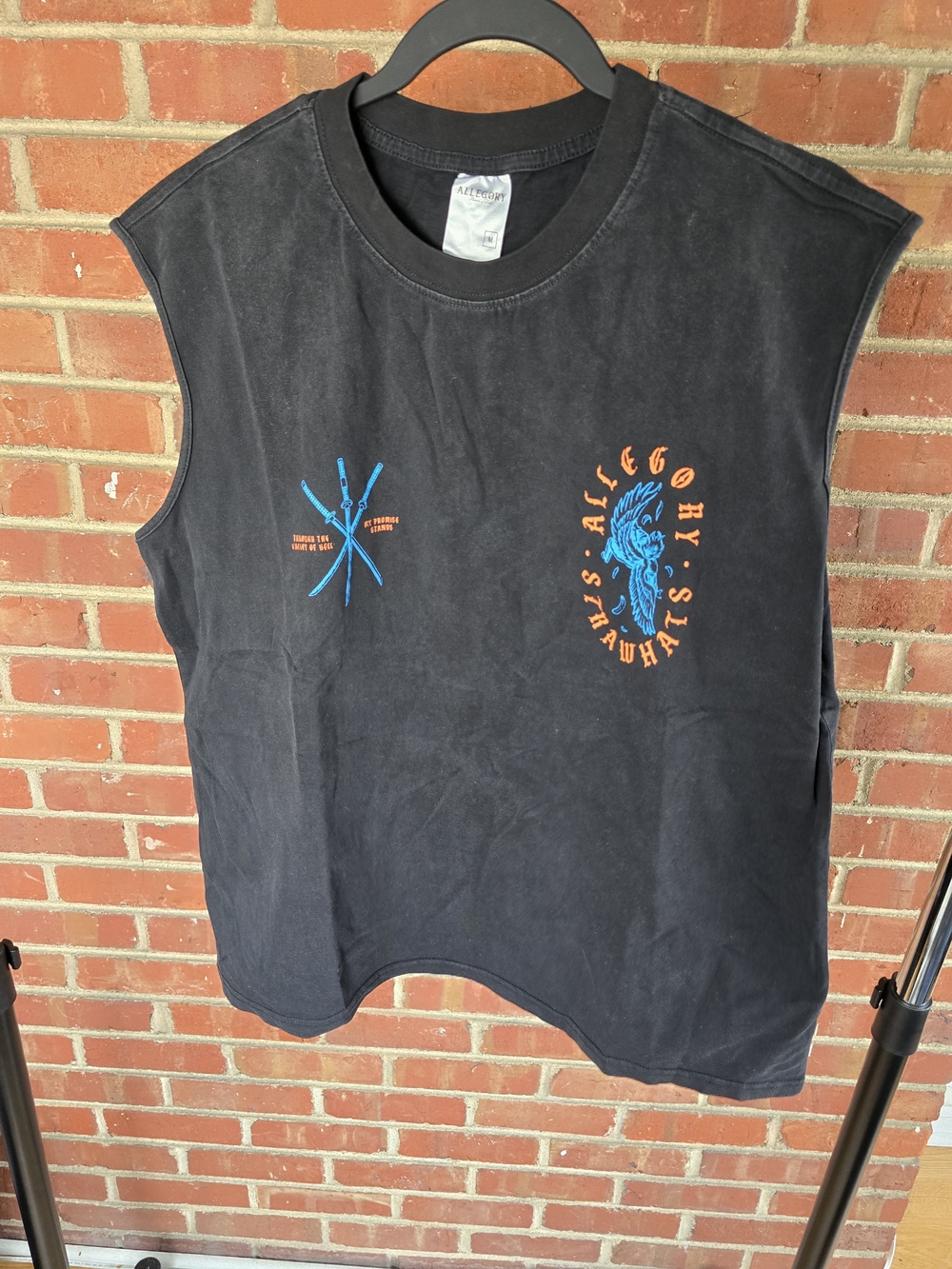 One Piece Allegory Sleeveless Black Graphic Tee